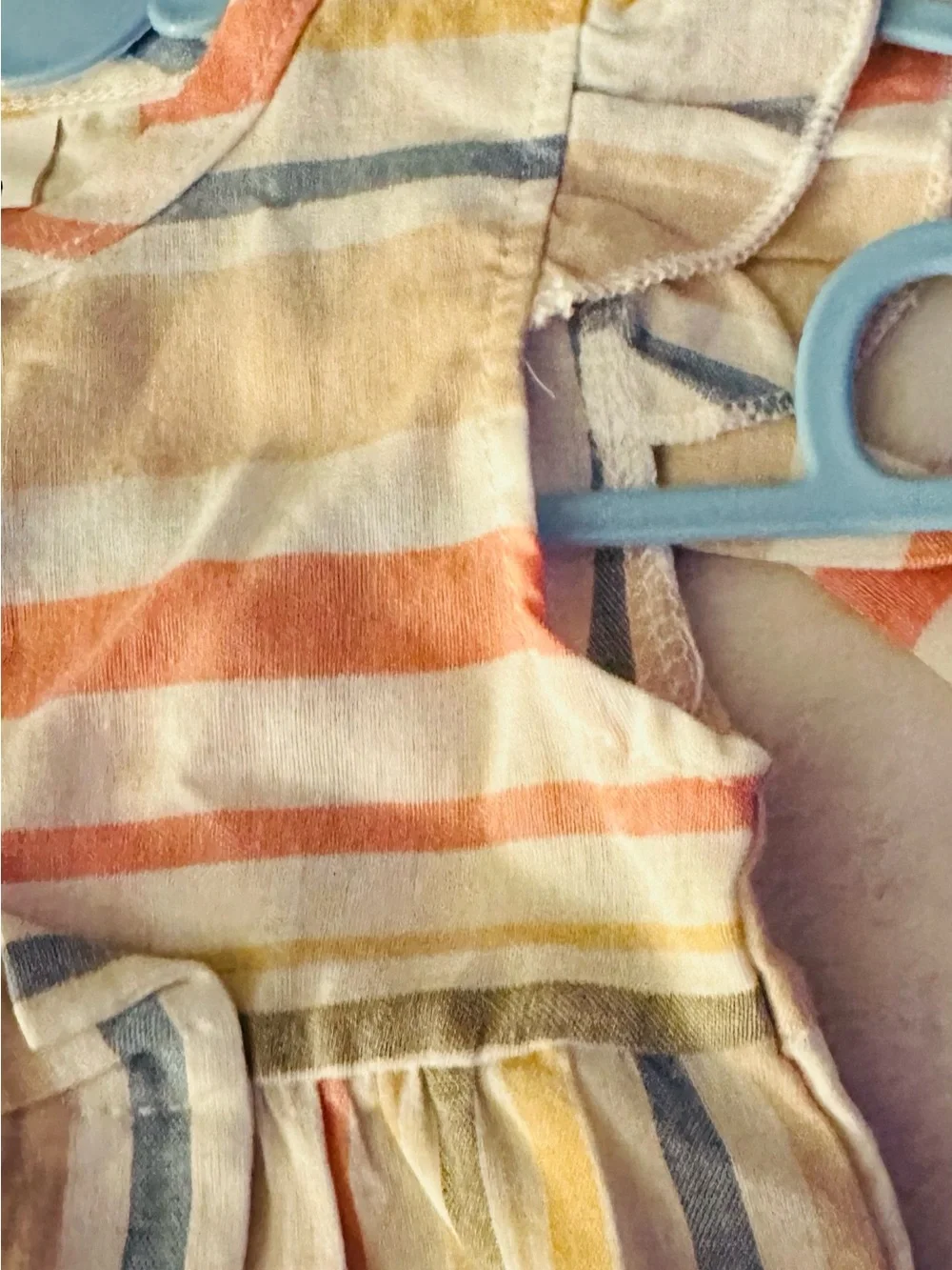 Baby Girl Pastel Stripe Bow Romper - Multicolor